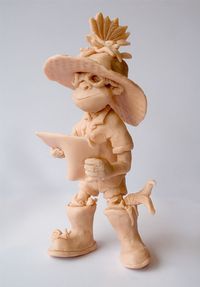 A clay model of the books main character